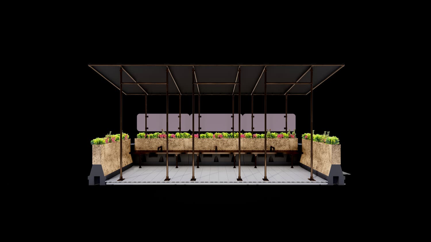 FANTÁSTICA outdoor dining unit in a concrete finish